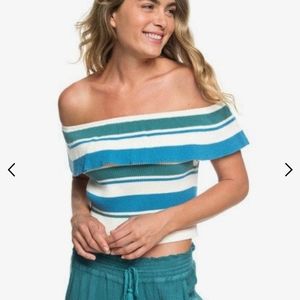 Roxy Extra Tropical Love Off-The-Shoulder Crop Top